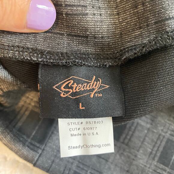 Steady Plaid Pull On High Rise Pant Womens Sz Large Rockabilly Punk Goth Career - Picture 4 of 5